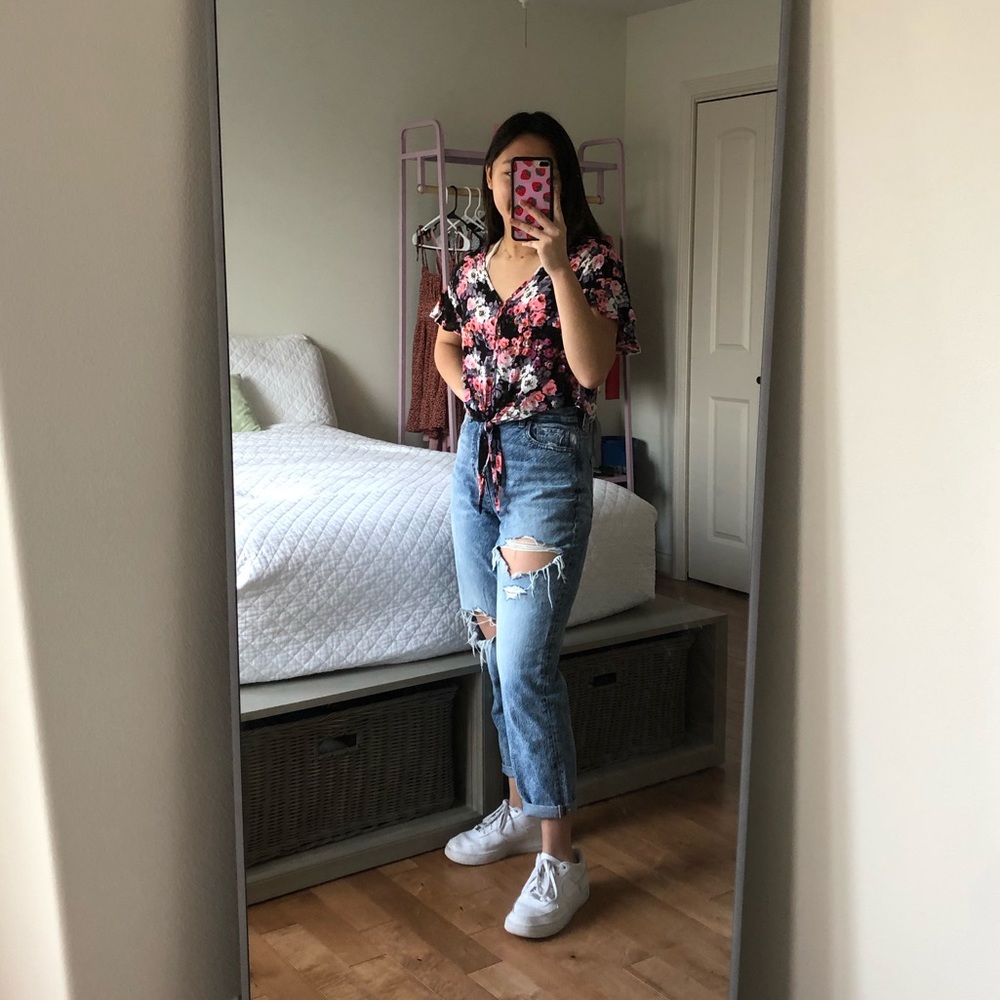 floral tie top